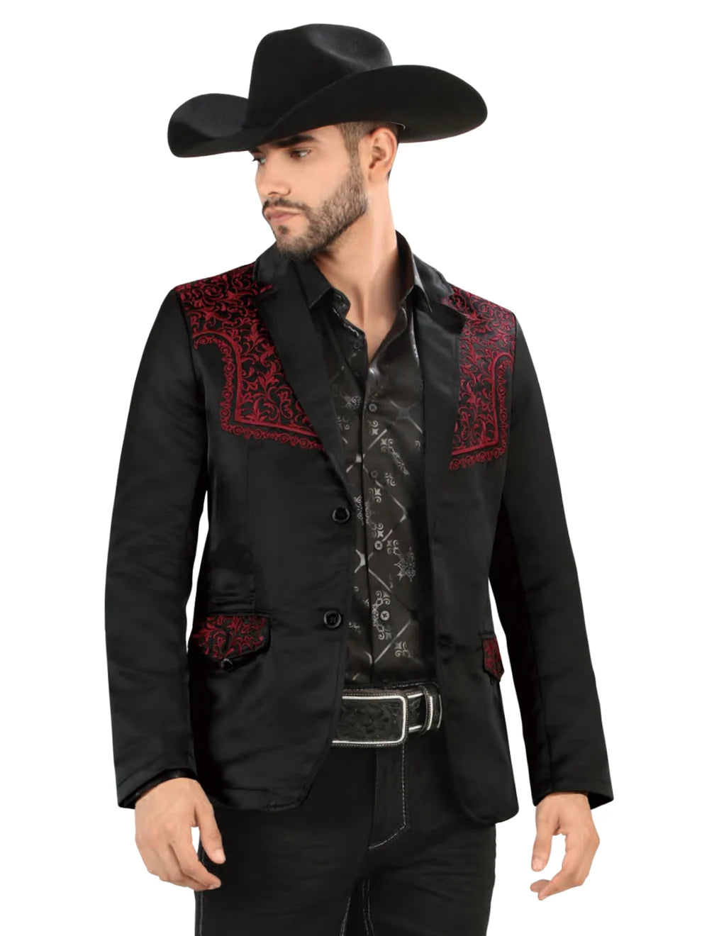 Men's Embroidered Western Blazer - Lamasini 3404