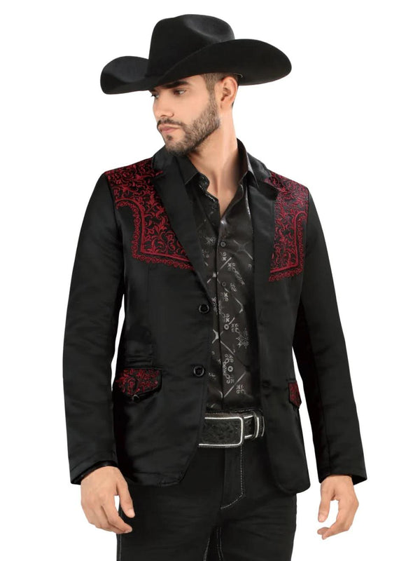 Men's Embroidered Western Blazer - Lamasini 3404