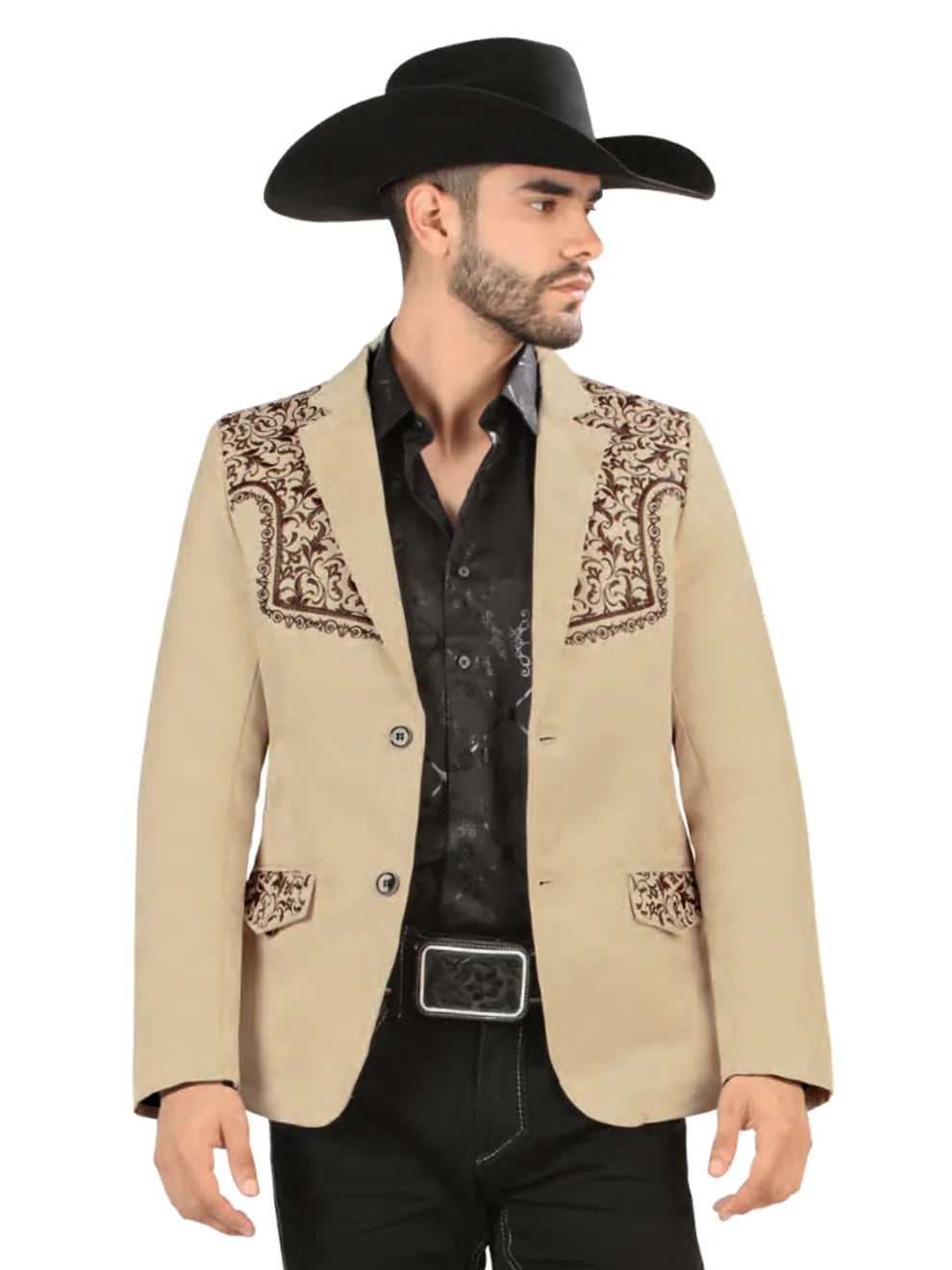 Men's Embroidered Western Blazer - Lamasini 3404