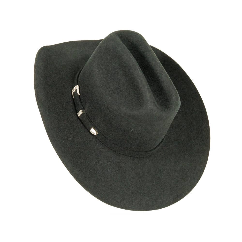 Women's 100% Wool Felt Western Cowboy Hat - Style Cattleman