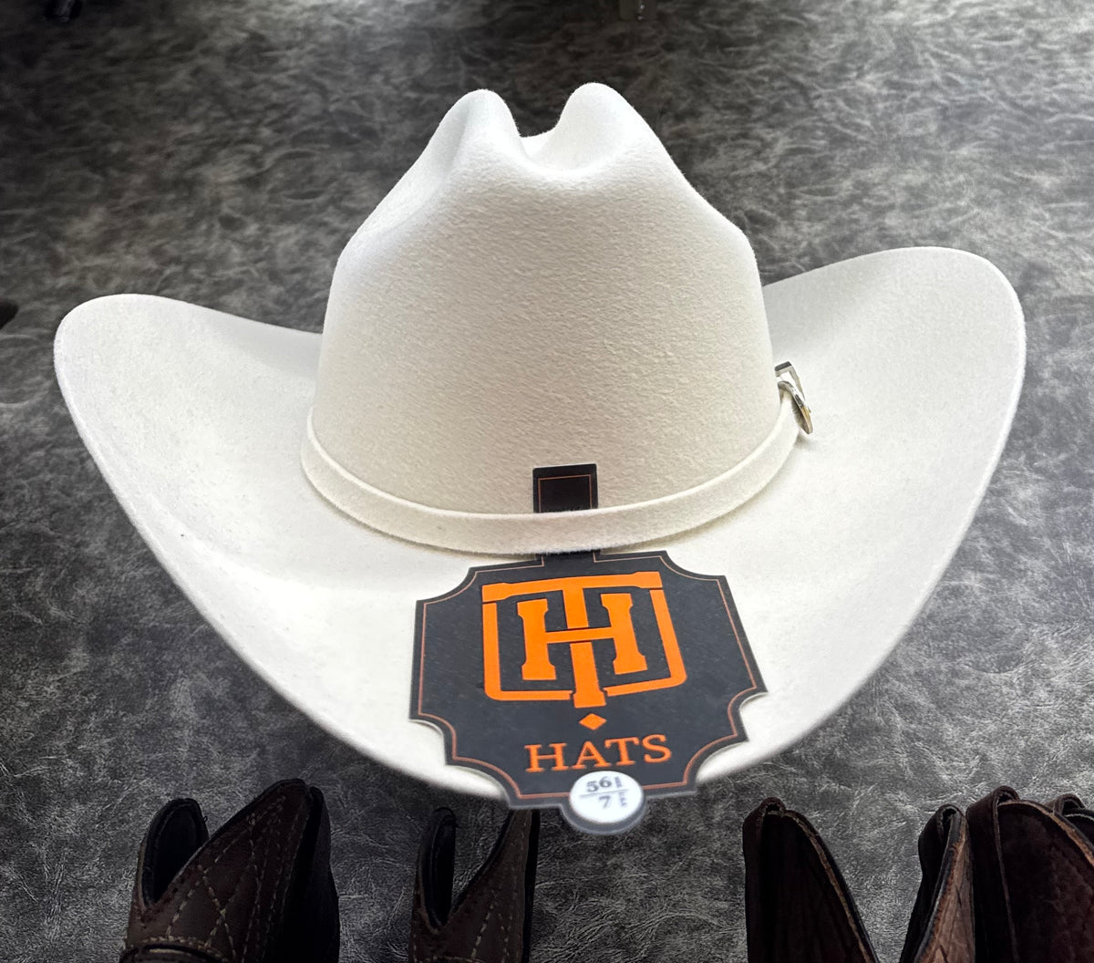 100X Premium Bone-White Western Cowboy Hat - Hometown