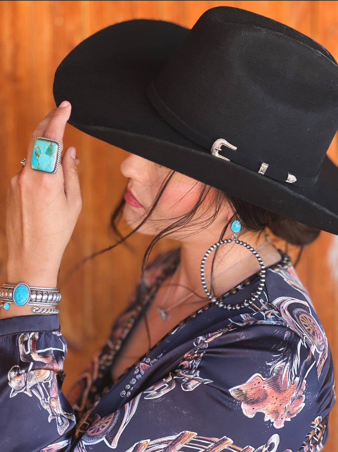 Women's 100% Wool Felt Western Cowboy Hat - Style Cattleman