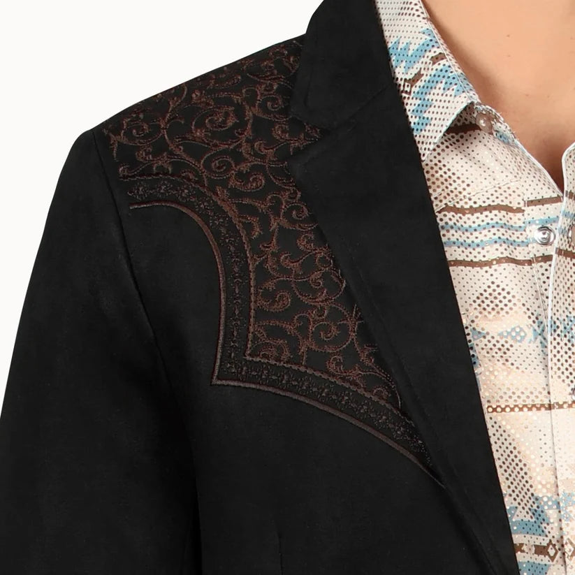 Montero Men's Western Embroidery Faux Suede Blazer - Montero (MT2182)