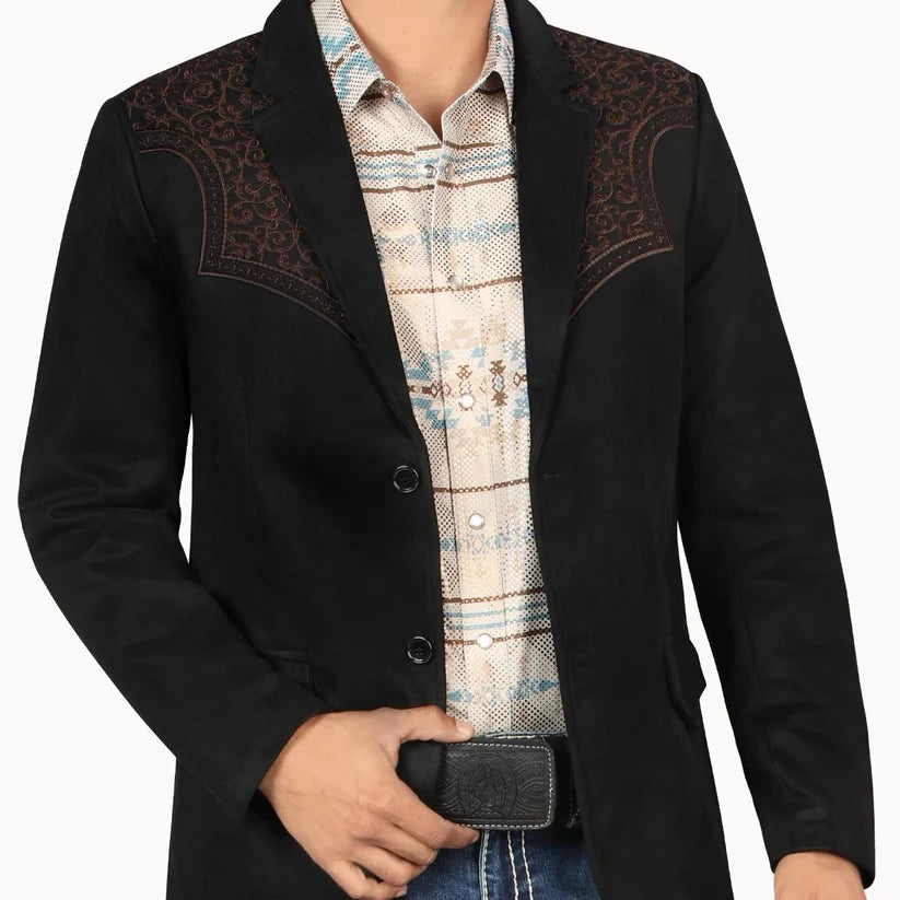 Montero Men's Western Embroidery Faux Suede Blazer - Montero (MT2182)