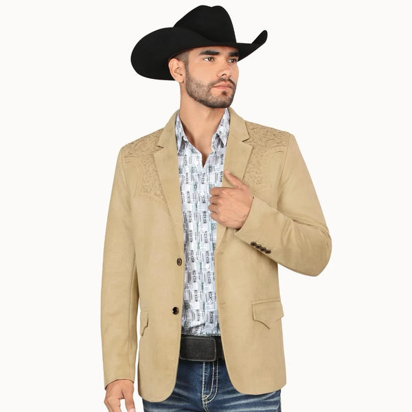 Montero Men's Western Embroidery Faux Suede Blazer - Montero (MT2182)