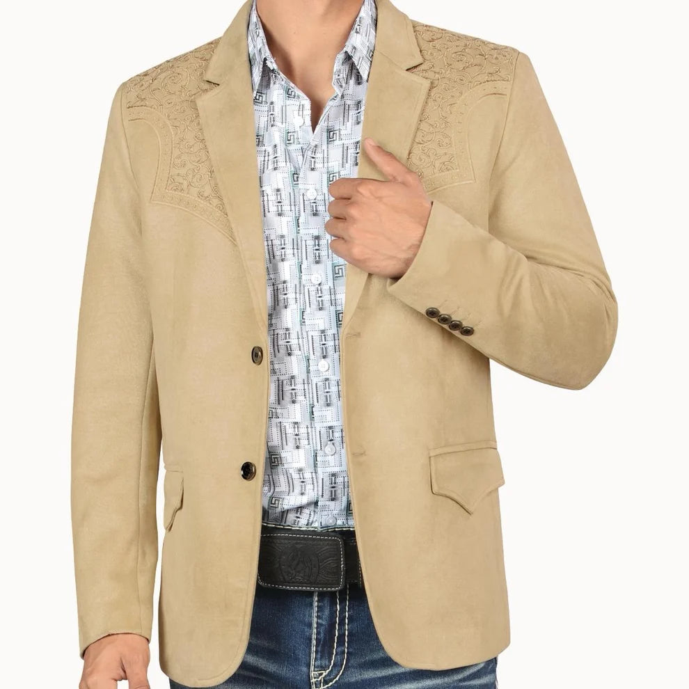 Montero Men's Western Embroidery Faux Suede Blazer - Montero (MT2182)