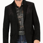 Montero Men's Western Embroidery Faux Suede Blazer - Montero (MT2182)