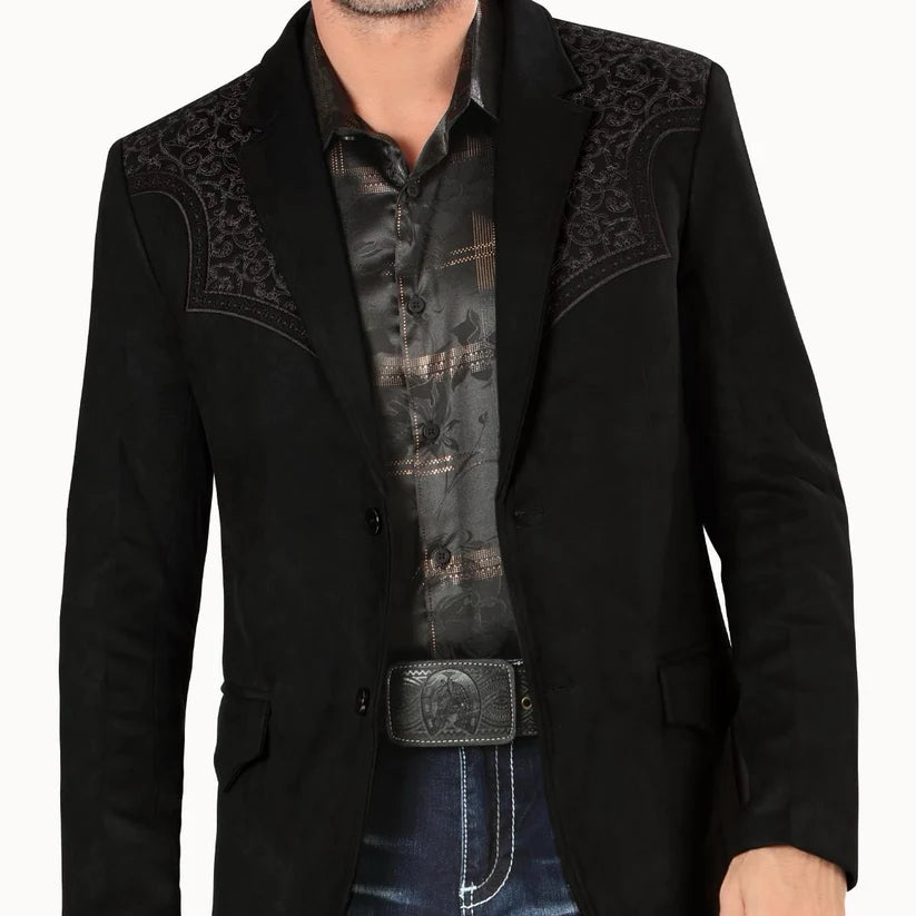 Montero Men's Western Embroidery Faux Suede Blazer - Montero (MT2182)