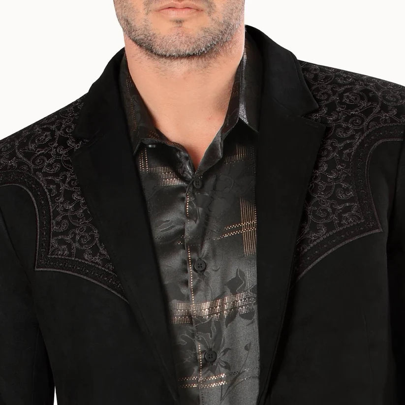 Montero Men's Western Embroidery Faux Suede Blazer - Montero (MT2182)