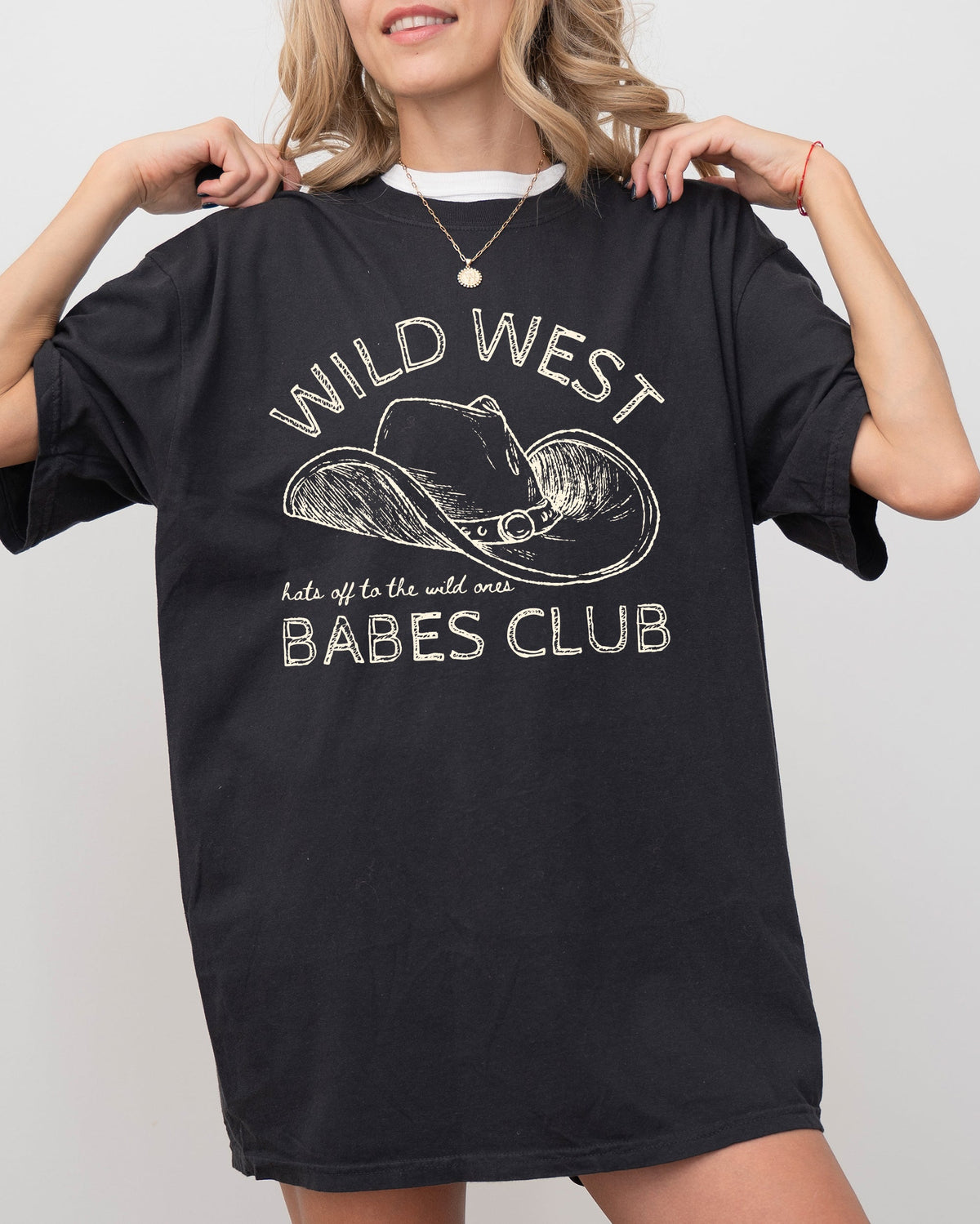 Wild West Babes Club Cowboys Cowgirls Country Western Vintage Rodeo Style Comfort Colors Tee